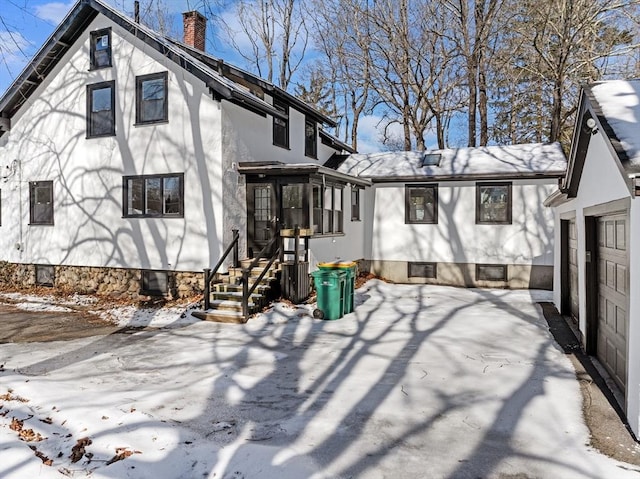 view of snowy exterior