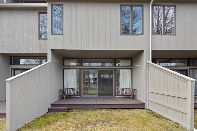 rear view of house with a deck