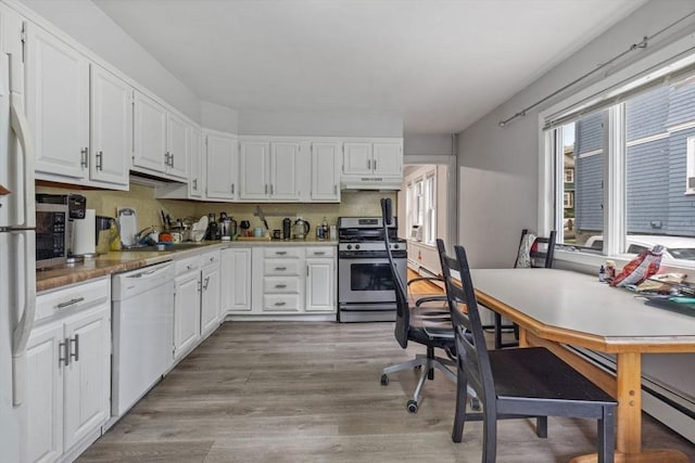 18-20 Presentation Rd, Boston, MA 02135 - kitchen with stainless steel gas stove, white dishwasher, and white cabinets