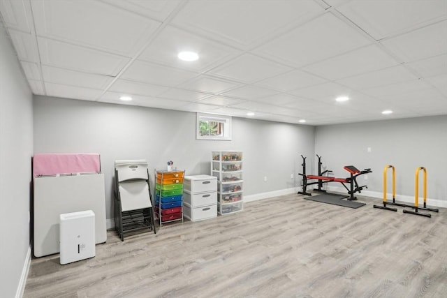 7 Acorn Way, Georgetown, MA 01833 - exercise area with recessed lighting, wood finished floors, and baseboards