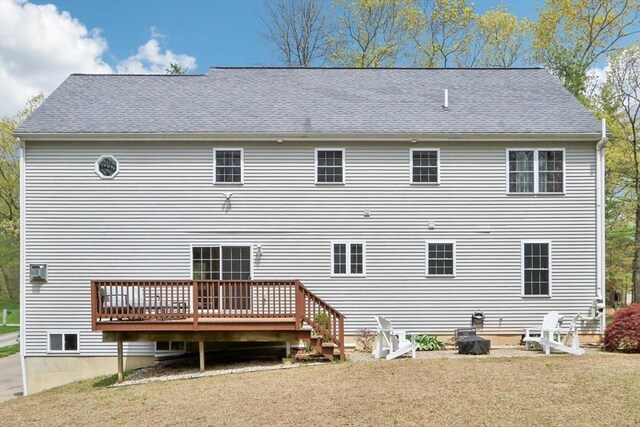 7 Acorn Way, Georgetown, MA 01833 - back of house featuring a deck and a shingled roof