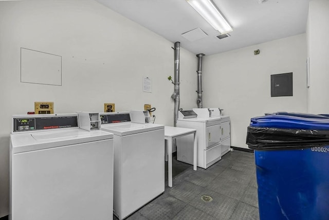 laundry room featuring independent washer and dryer and electric panel