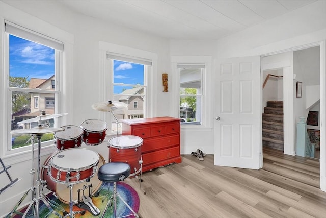 37 Revere St, Springfield, MA 01108 - sitting room with light wood-type flooring and stairs