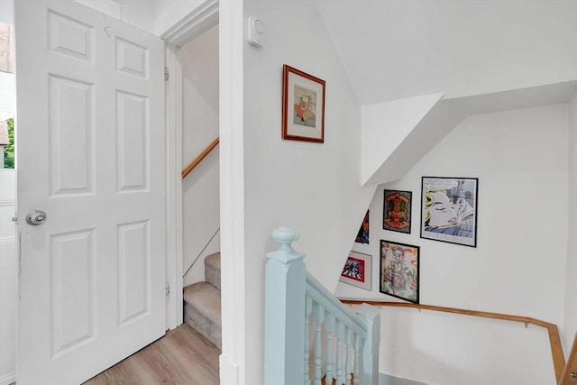 37 Revere St, Springfield, MA 01108 - staircase featuring wood finished floors