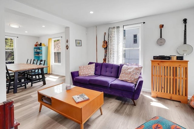 37 Revere St, Springfield, MA 01108 - living room with wood finished floors, baseboards, and recessed lighting