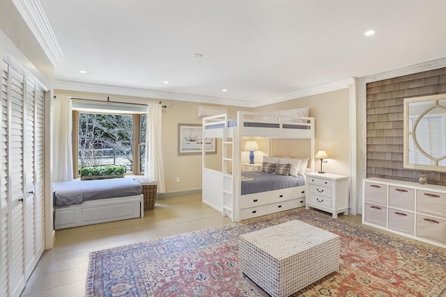 79 David Ave, Tisbury, MA 02568 - bedroom featuring ornamental molding and recessed lighting