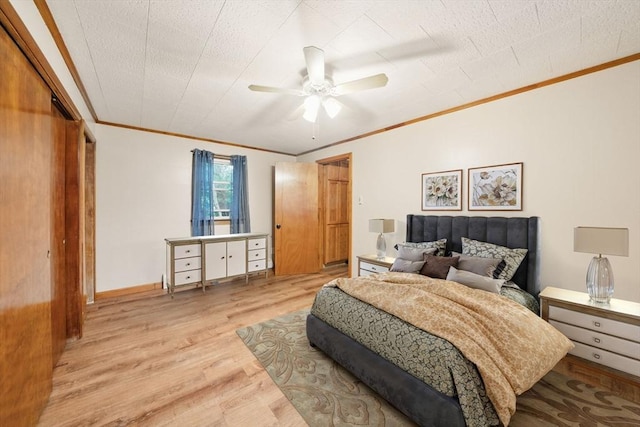 6 Hart Ave, Taunton, MA 02780 - bedroom with wood finished floors, crown molding, and a ceiling fan
