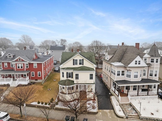 bird's eye view with a residential view