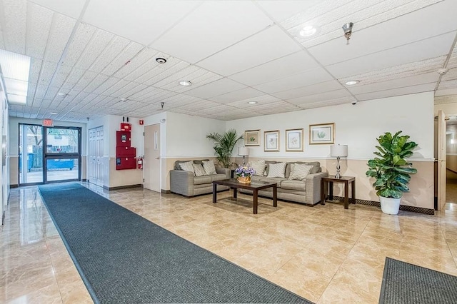 4975 Washington St Unit 313, Boston, MA 02132 - common area with a paneled ceiling and recessed lighting