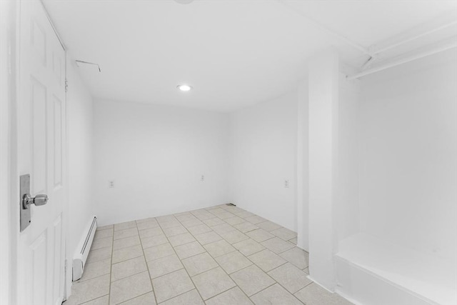 212 Princeton St Unit 1, Boston, MA 02128 - unfurnished room featuring recessed lighting, light tile patterned floors, and a baseboard heating unit
