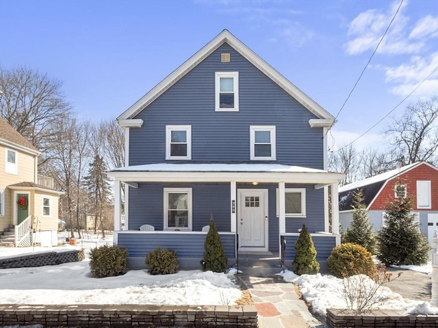 traditional style home with a porch