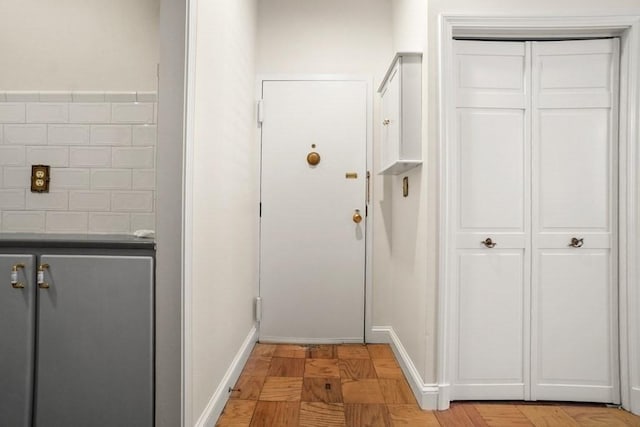 entryway with baseboards