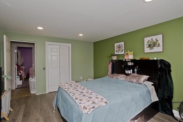 2278-2280 Main St, Palmer, MA 01080 - bedroom with wood finished floors, a closet, and recessed lighting