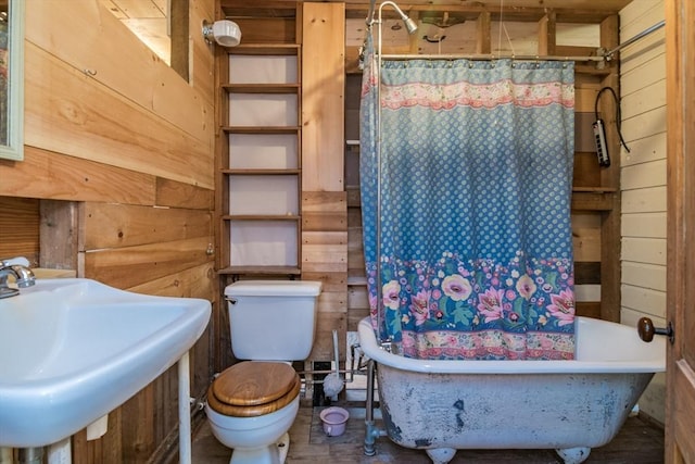 43 Meadow St, Northfield, MA 01360 - full bathroom featuring toilet and wood walls