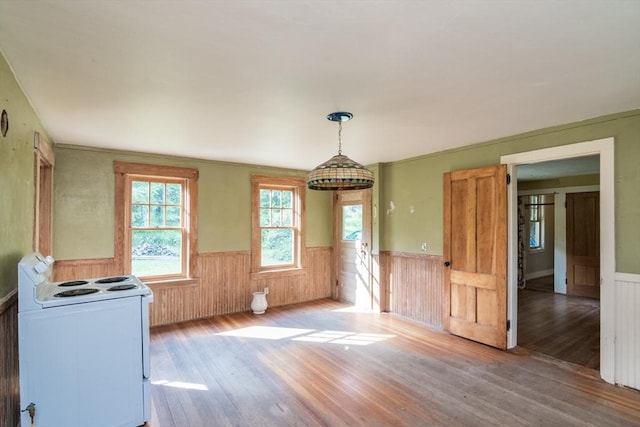 43 Meadow St, Northfield, MA 01360 - unfurnished dining area featuring wainscoting and wood finished floors