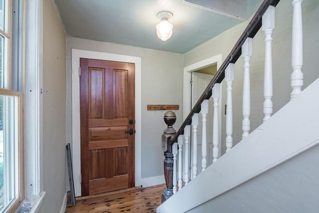 43 Meadow St, Northfield, MA 01360 - foyer with wood finished floors and stairs