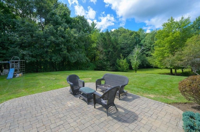 view of patio / terrace with a playground