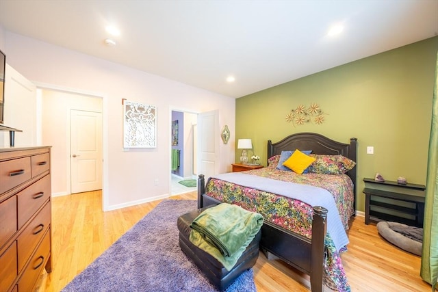 23 Kendall Ct Unit 23, Bedford, MA 01730 - bedroom with light wood-style floors, baseboards, and recessed lighting