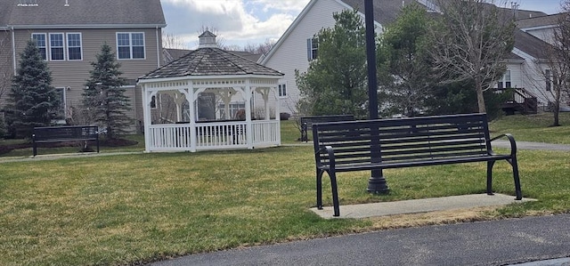 23 Kendall Ct Unit 23, Bedford, MA 01730 - view of home's community featuring a yard and a gazebo