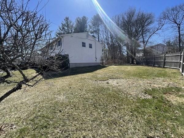 view of yard featuring fence
