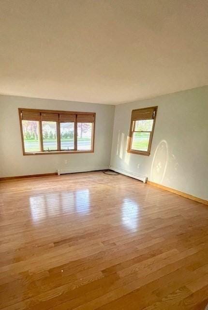 unfurnished room featuring light hardwood / wood-style flooring