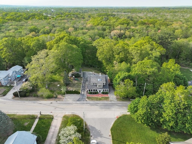 272 County St, Seekonk, MA 02771 - aerial view of property and surrounding area featuring a forest