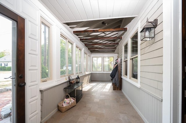 272 County St, Seekonk, MA 02771 - sunroom featuring wooden ceiling and beamed ceiling