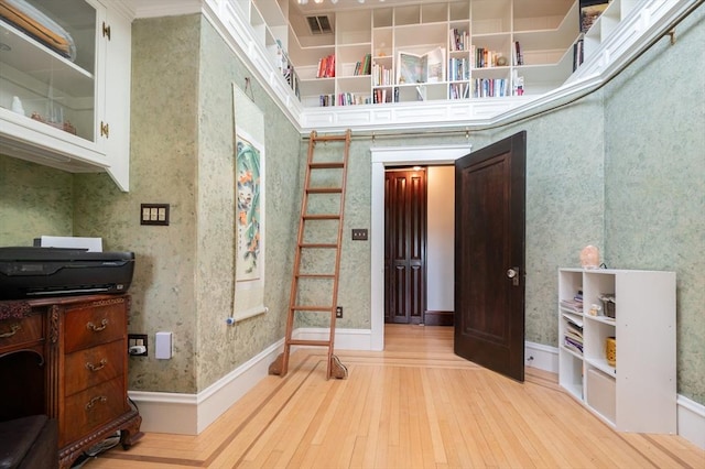 272 County St, Seekonk, MA 02771 - foyer entrance with wood-type flooring and wallpapered walls