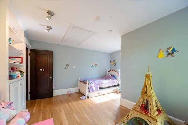 272 County St, Seekonk, MA 02771 - bedroom featuring light wood-style flooring, baseboards, and attic access