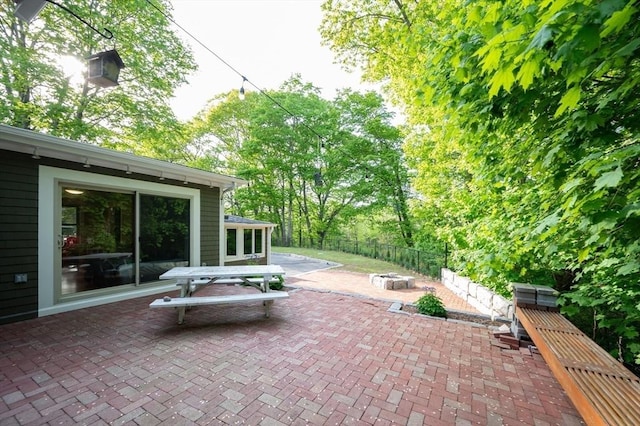 272 County St, Seekonk, MA 02771 - view of patio featuring a fire pit and fence