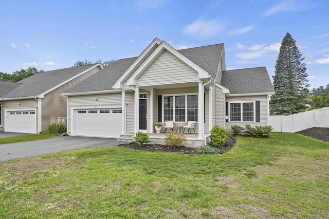 80 Edgemere Ave Unit 80, Northbridge, MA 01588 - view of front facade with covered porch, roof with shingles, a garage, and asphalt driveway