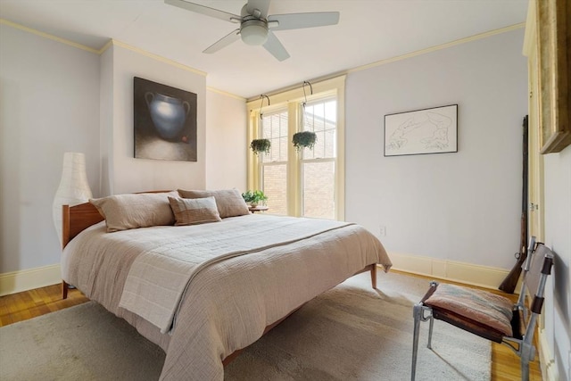 3 Newport Rd Unit 8, Cambridge, MA 02140 - bedroom featuring crown molding, a ceiling fan, and wood finished floors
