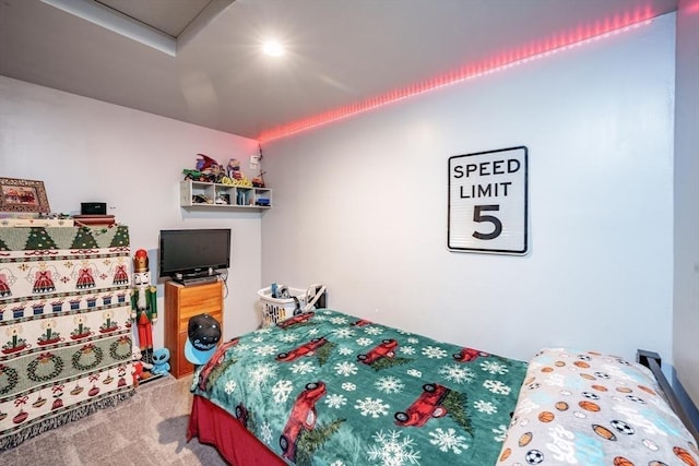 bedroom featuring carpet flooring