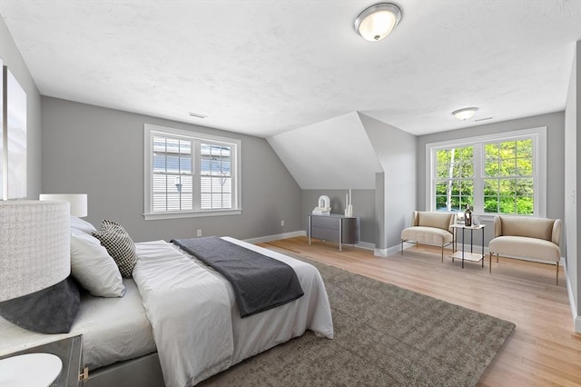 233 W Mountain St, Worcester, MA 01606 - bedroom featuring wood finished floors, multiple windows, baseboards, and vaulted ceiling