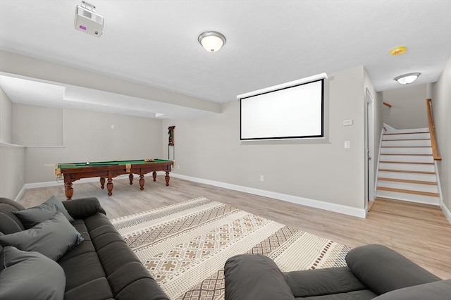 233 W Mountain St, Worcester, MA 01606 - cinema featuring billiards table, light wood finished floors, and baseboards