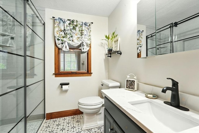 2 Pierce St, Agawam, MA 01030 - full bath with vanity, a stall shower, and a textured ceiling