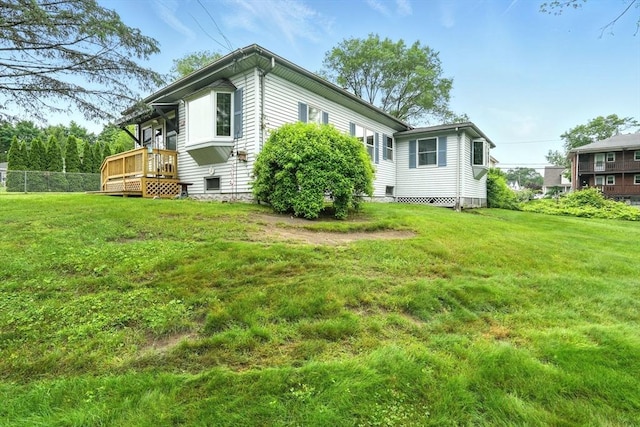 2 Pierce St, Agawam, MA 01030 - view of side of property featuring a wooden deck