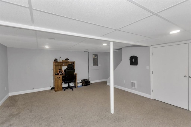 340 Dale St Unit A, Chicopee, MA 01020 - finished below grade area featuring baseboards, recessed lighting, visible vents, and carpet floors