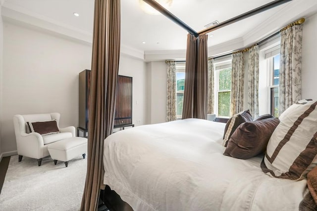 15 Marlborough St Unit 3, Boston, MA 02116 - bedroom featuring ornamental molding, recessed lighting, and carpet
