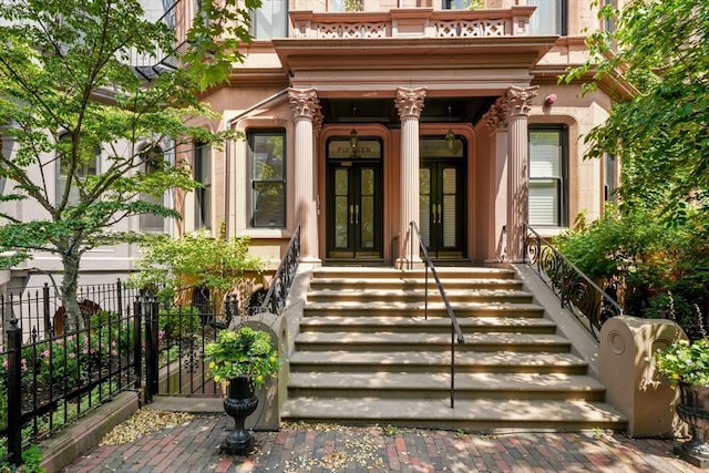 15 Marlborough St Unit 3, Boston, MA 02116 - view of exterior entry featuring french doors and covered porch