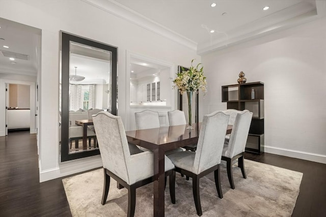 15 Marlborough St Unit 3, Boston, MA 02116 - dining area featuring wood finished floors, crown molding, and recessed lighting