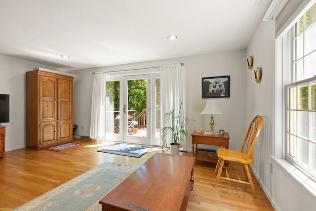 12 Robin Ln, Pepperell, MA 01463 - living area featuring plenty of natural light, light wood-style floors, recessed lighting, and baseboards
