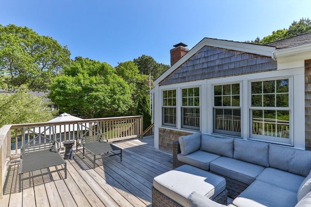 20 Judys Ln, Chatham, MA 02633 - wooden deck featuring an outdoor hangout area