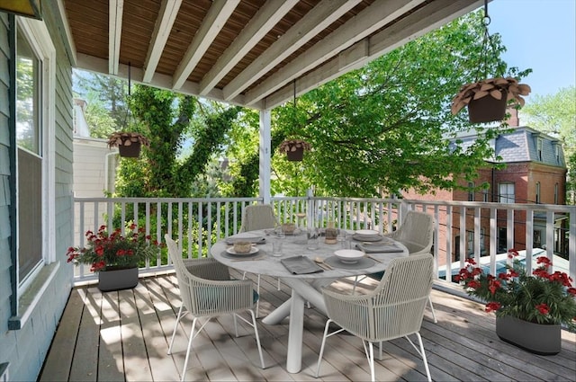 21 Searle Ave Unit 2, Brookline, MA 02445 - deck with outdoor dining area