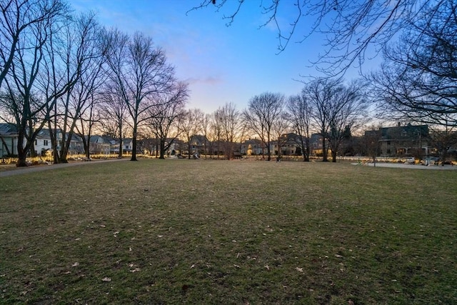 21 Searle Ave Unit 2, Brookline, MA 02445 - yard at dusk featuring a lawn