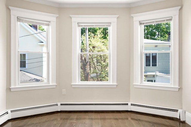 21 Searle Ave Unit 2, Brookline, MA 02445 - doorway to outside with wood finished floors and crown molding
