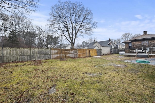 view of yard featuring a deck