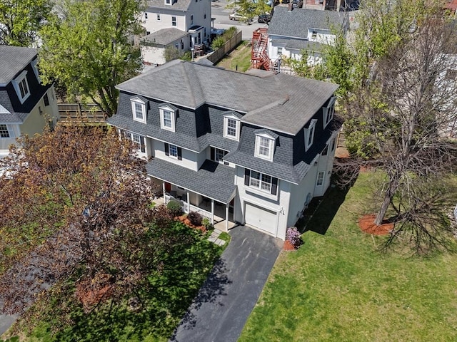 bird's eye view featuring a residential view