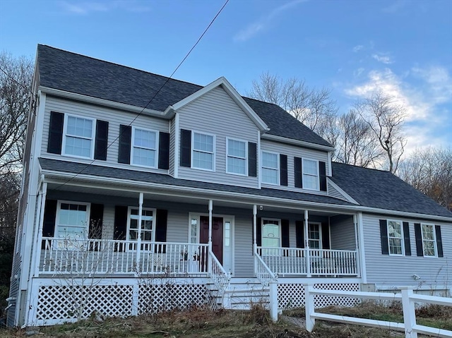 view of front of property with covered porch