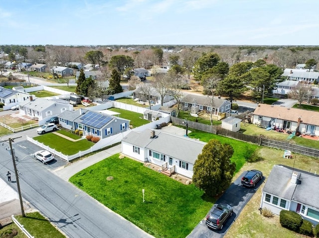 aerial view with a residential view